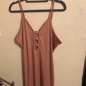 Nude pink fitted dress